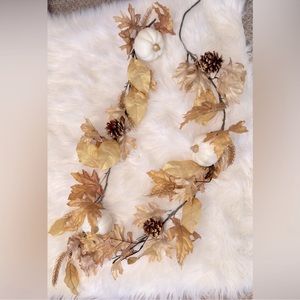 2 Champagne Gold Glitter Pine & Pumpkin Floral Sprays Christmas Tree Decoration